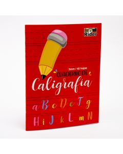 Cuaderno caligrafía 3mm rider rojo 8,5x6,5pulg 40 hojas