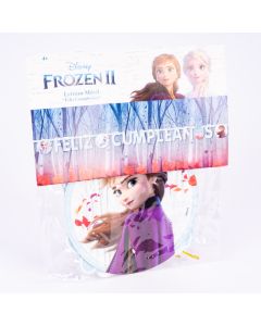 Letrero cartón Disney feliz cumpleaños frozen II