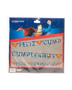 Letrero cartón estampado feliz cumpleanos Superman