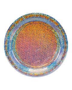 Plato tornasol plateado