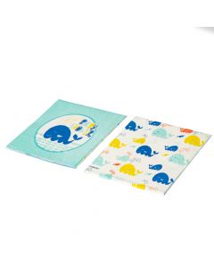 Servilletas papel carnival estampado baby shower ballena 12pzas 