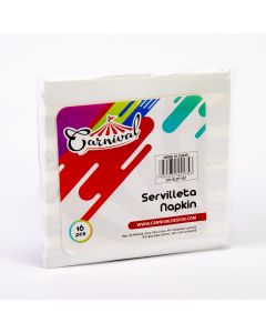 Servilleta papel cuadrada rayas 16und plateado blanco