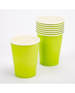 Vaso cartón Carnival liso 9oz 8und verde limón