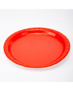 Plato cartón rojo #9 8und