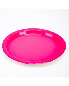 Plato cartón liso fucsia #9 8und 