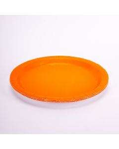 Plato cartón carnival liso #9 8und naranja