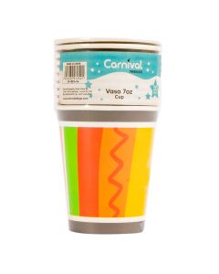 Vaso cartón franjas mexicano 9oz 10und