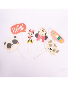 Topper cartón carnival decorativo estampado Minnie Mouse 6und