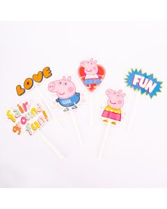 Topper decorativo cartón carnival estampado Peppa Pig 6und