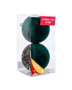 Set de esferas navideñas verdes