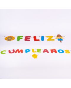 Letrero feliz cumpleaños granja pollo