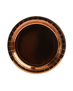 Plato cartón liso 7pulg 8und oro rosa