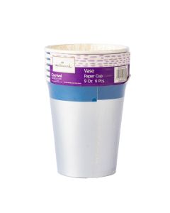 Vaso cartón estampado 9oz 6und 
