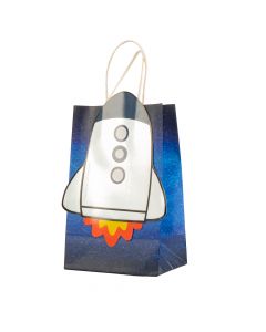 Bolsa regalo papel estampado cohete 6und