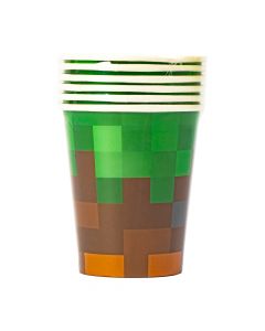 Vaso cartón con estampado Minecraft 9oz 6und multicolor