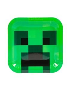 Plato cartón minecraft 7pulg 6und