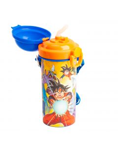 Envase plástico estampado Dragon Ball con tira colgante 