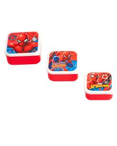 Recipiente plástico estampado Spiderman 3pzas 