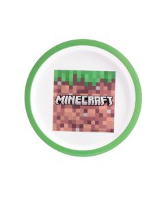 Plato plástico redondo estampado Minecraft 9pulg 