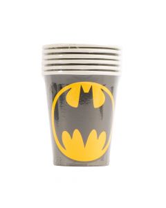 Vaso cartón estampado Batman 9oz 6und negro
