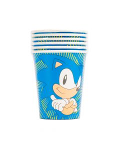 Vaso cartón Sonic 9oz 6und azul