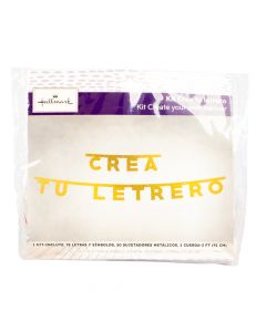 Kit cartón crea tu letrero con accesorios dorado