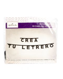 Letrero cartón multiletras liso 129pzas negro