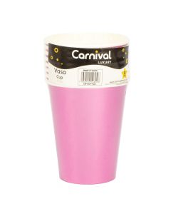 Vaso cartón 9oz 8und fucsia