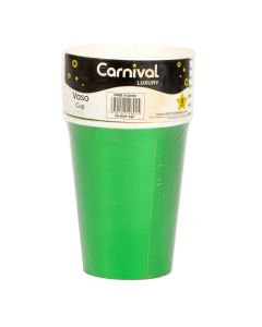 Vaso cartón 9oz 8und verde brillante