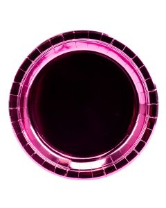 Plato cartón 9pulg fucsia