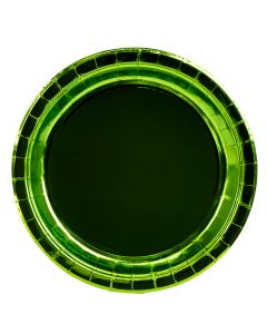 Plato cartón 9pulg verde brillante