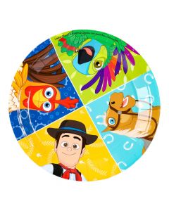 Plato cartón La Granja de zenon 7pulg 6und multicolor