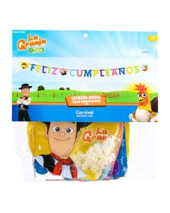 Letrero cartón feliz cumpleaños estampado La Granja