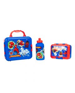 Lonchera Spiderman con accesorios 3pzas