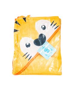 Toalla baño para bebé con capucha tigre mostaza