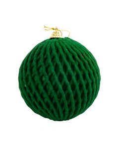 Esfera navideña afelpada 10cm rojo-verde