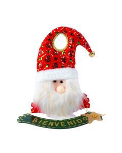 Peluche colgante navideño santa/muñeco nieve bienvenidos 48cm rojo