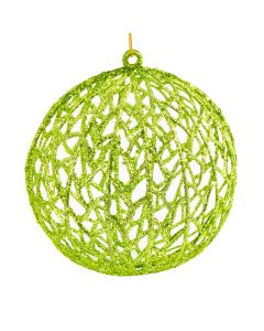 Esfera plástica navideña escarchada 15cm verde