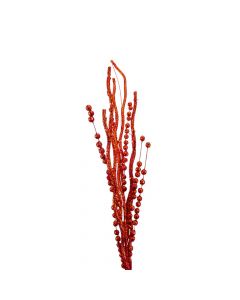 Rama navideña escarchada roja