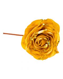 Rosa afelpada dorada navideña