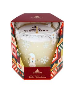 Candela navideña muñeco nieve