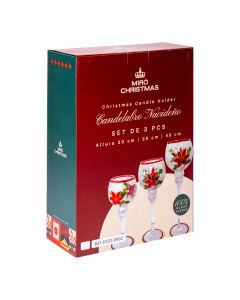 Candelabro vidrio navideño dorado