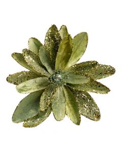 Flor navideña afelpada verde
