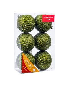 Esferas navideñas verdes 8 cm