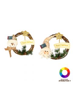 Corona navideña multicolor 31 cm
