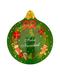 Plato vidrio navideño estampado