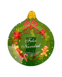 Plato navideño rojo y verde