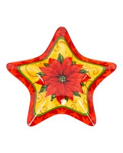 Bandeja estrella navideña multicolor