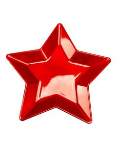 Plato navideño estrella rojo