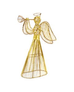 Ángel metálico navideño dorado